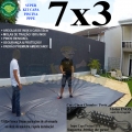 Capa para Piscina Super 7,0 x 3,0m PP/PE Cinza/Preto Cobertura Proteção +52m+52p+3b